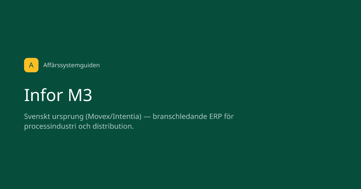 Infor M3 — Affärssystem | Affärssystemguiden